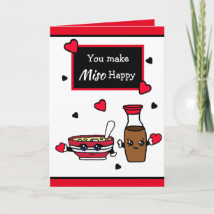 Grappige Miso en Sojasaus Woordspeling Valentijnsd Kaart