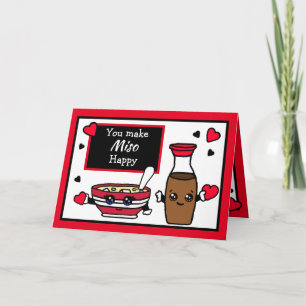 Grappige Miso en Sojasaus Woordspeling Valentijnsd Kaart