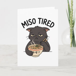 Grappige Miso Moeie Kat Ramen Liefhebber Japans Et Kaart