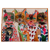 Grappige Mixed Media Cat Groot Cadeauzakje (Voorkant)