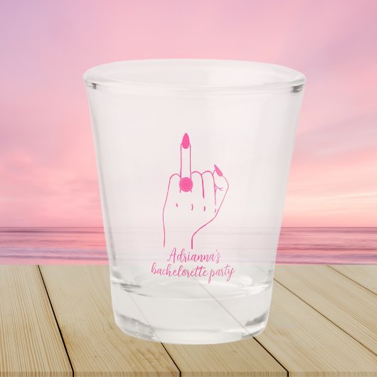 Grappige Moderne Bachelorette Party Bruid Ring Vin Shot Glas