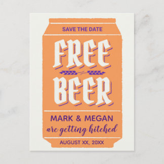 Grappige, moderne bier thema save the date aankondigingskaart