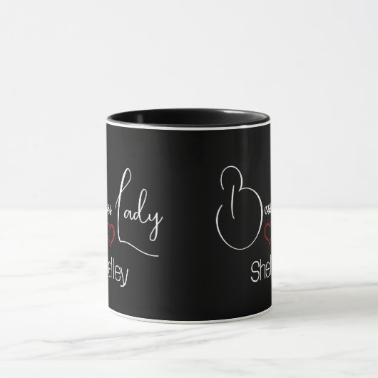 Grappige Moderne Boss Lady Zwart-wit Script Mok (Midden)