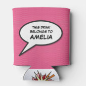 Grappige moderne gepersonaliseerde spraakballon blikjeskoeler (Achterkant)