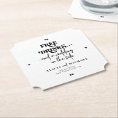 Grappige moderne gratis drinken bruiloft opslaan v kartonnen onderzetters (Gekanteld)