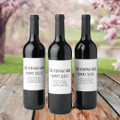 Grappige moderne moeder wijn etiket