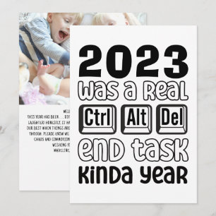 Grappige moderne nieuwjaarskaart feestdagenkaart