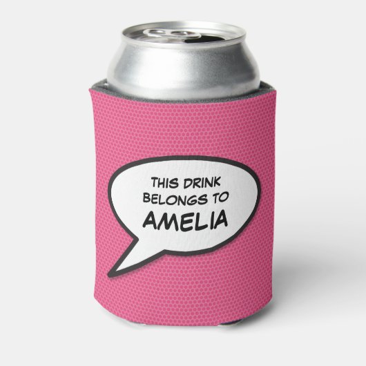 Grappige moderne persoonlijk spraakballon blikjeskoeler (Blikje Achterkant)