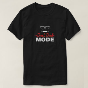 Grappige moderne zwart-wit beste papa modus t-shirt