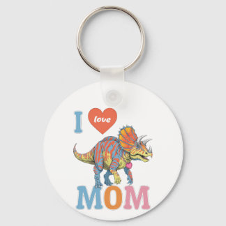Grappige moeder Ceratopsian Sleutelhanger
