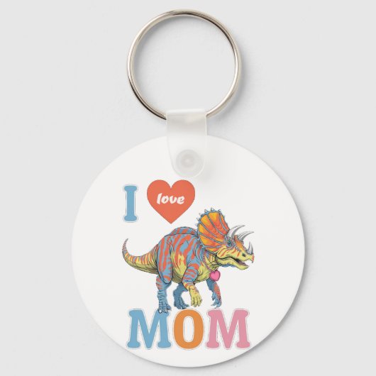 Grappige moeder Ceratopsian Sleutelhanger (Voorkant)
