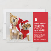 Grappige moeder heeft ons gemaakt | Meervoud Huisd Feestdagenkaart (Voorkant)