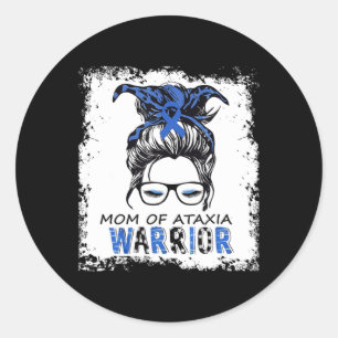 grappige moeder van ataxia warrior , design ataxia ronde sticker