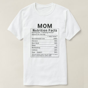 Grappige Moeder Voedingsfeiten Moederdag Geschenk T-shirt