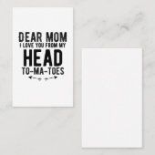 grappige moederdag cadeau voor moeder visitekaartje (Voorkant / Achterkant)