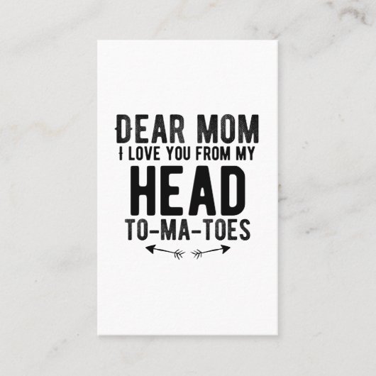 grappige moederdag cadeau voor moeder visitekaartje (Voorkant)