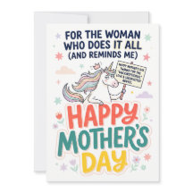 Grappige Moederdag Eenhoorn Kaart