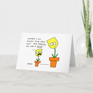 Grappige Moederdag gele tulpen bloemen Kaart