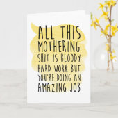 Grappige moederdag-kaart kaart (Gele Bloem)