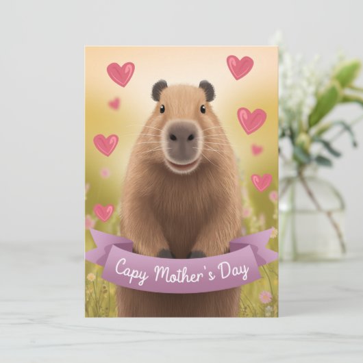 Grappige Moederdag kaart Mam Lieve Capybara Cadeau (Staand voorkant)