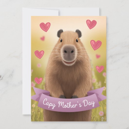 Grappige Moederdag kaart Mum Schattigee Capybara G (Voorkant)