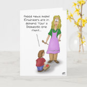 Grappige Moederdag Kaarten: Binnenlands Ingenieur Kaart (Gele Bloem)