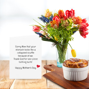Grappige Moederdag Souffle Maag Kaart