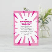 Grappige Moederdag Wiskunde Probleem Kaart (Staand voorkant)