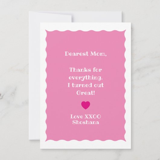 Grappige Moederdag Wiskunde Probleem Kaart (Achterkant)