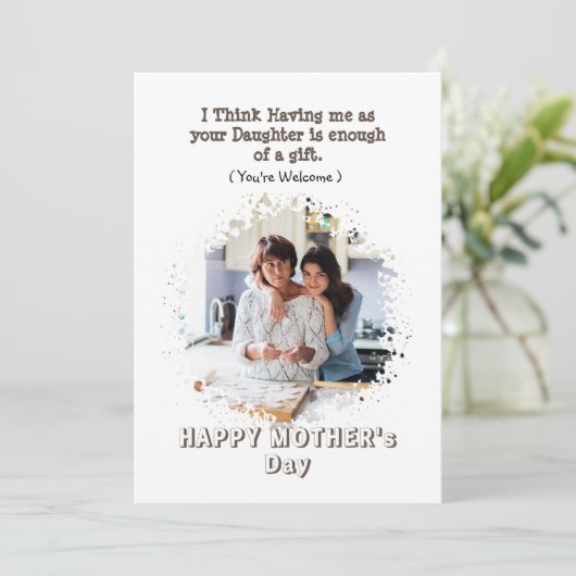 Grappige Moederdagkaart van dochter Feestdagenkaart (Staand voorkant)