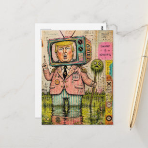 Grappige moeras is mooi Mixed Media Collage Briefkaart