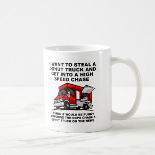 Grappige mok met donutpolitie achtervolging