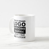 Grappige mok met logo slogan (Voorkant links)