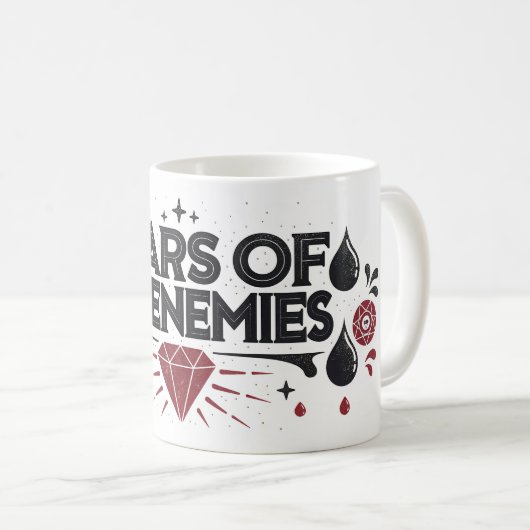 Grappige mok met "tranen van mijn vijanden" Quote (Voorkant rechts)