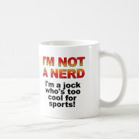 Grappige mok of reismok voor nerds en sporters