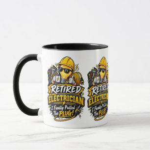 Grappige mok voor gepensioneerde elektricien