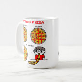 Grappige mok voor pizza snijden (Voorkant links)