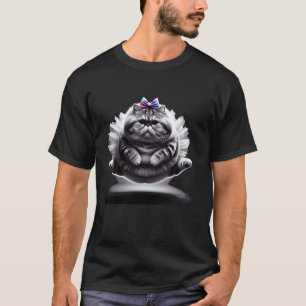 Grappige Mollige Ballet Kitty Kat Met Een Tutu Dan T-shirt