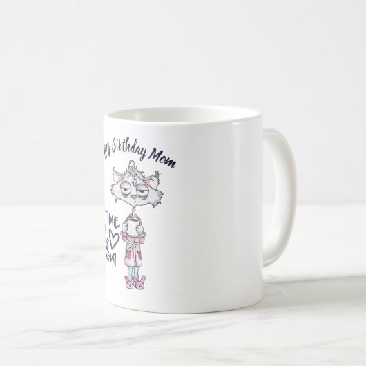 Grappige MOM Slaap Tijd Is Happy Hour- Vermoeide K Koffiemok (Voorkant rechts)