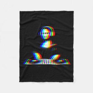 Grappige Mona Lisa Dj Varwave Techno Rave Edm Muzi Fleece Deken