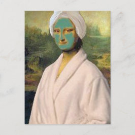 Grappige Mona Lisa doet huidverzorging dragen een Briefkaart