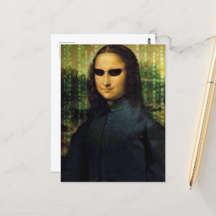 Grappige Mona Lisa matrix Leonardo da Vinci Briefkaart