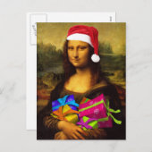 Grappige Mona Lisa Sinterklaas Feestdagenkaart (Voorkant / Achterkant)