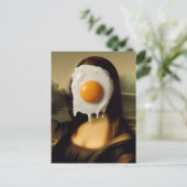 Grappige Mona met ei op haar gezicht Briefkaart (Staand voorkant)