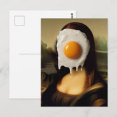 Grappige Mona met ei op haar gezicht Briefkaart (Voorkant / Achterkant)