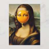 Grappige Mona met ei op haar gezicht haar ogen Briefkaart (Voorkant)