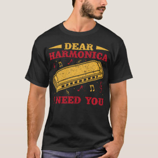 Grappige mondharmonicaspeler ik heb je nodig t-shirt