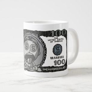 Grappige "Money Morty" 100 Dollar Bill Speciale Ko Extra Grote Beker