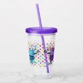 Grappige Monster Cartoon Personages Acryl Drinkbeker (Links)