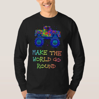 Grappige Monster Truck Day-Stippen MAKEN DE WERELD T-shirt